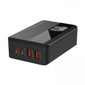 RÉGI LDNIO A4808Q hálózati töltő adapter 2x USB + 2x USB-C, 65W fekete