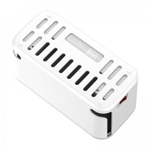LDNIO SE5334/SC5309 hálózati elosztó 5 AC aljzattal, 3x USB, 2m fehér kábelrendező dobozzal-8