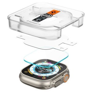 Apple Watch Ultra 49mm Spigen kijelzővédő üvegfólia GLAS.TR EZ FIT 2db felhelyező kerettel AGL05556