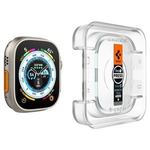 Apple Watch Ultra 49mm Spigen kijelzővédő üvegfólia GLAS.TR EZ FIT 2db felhelyező kerettel AGL05556