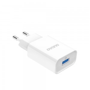 Dudao USB fali töltő QC3.0 12W fehér + Lightning kábel 1m (A3EU)