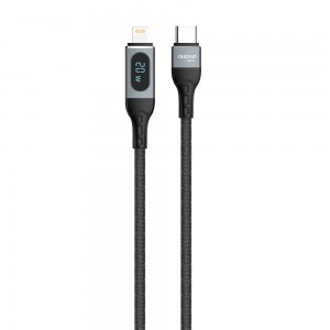 Dudao USB Type C - Lightning kábel gyorstöltés PD 20W 1m fekete (L7MaxL)