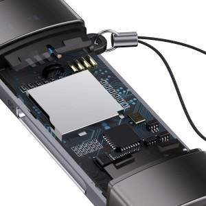 Baseus Lite sorozatú USB-A és Type-C-SD/TF kártyaolvasó szürke