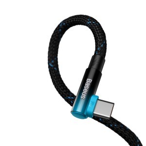 Baseus MVP 90 fokban döntött USB Type C - USB Type-C kábel 1m 100W 5A kék (CAVP000621)
