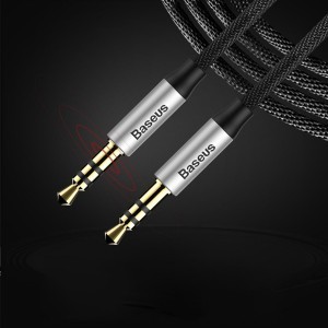 Baseus Yiven M30 sztereó AUX 3,5 mini jack audiokábel 0,5 m ezüst-fekete (CAM30-AS1)