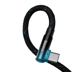 Baseus MVP 2 90 fokban döntött USB - USB Type-C kábel 2m 100W fekete-kék