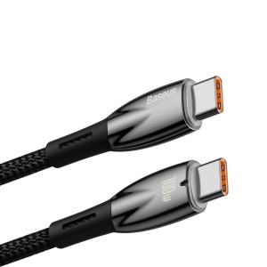 Baseus Glimmer kábel gyorstöltéssel USB-C 480Mb/s PD 100W 1m fekete
