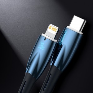 Baseus Glimmer kábel gyorstöltéssel USB-C 480Mb/s PD 100W 1m fehér