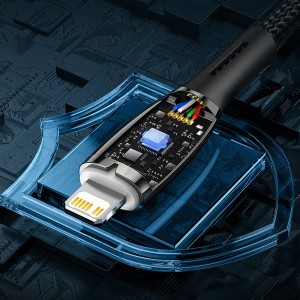 Baseus Glimmer kábel gyorstöltéssel USB-C - Lightning 480Mb/s PD 20W 2m fekete