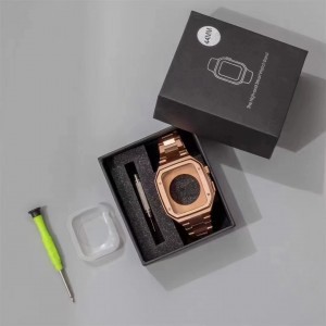 Apple Watch 4/5/6/7/8/SE (38/40/41mm) fém óraszíj és tok készlet rosegold 