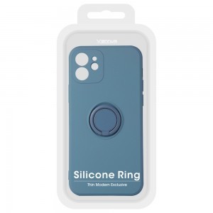 iPhone 14 Pro Vennus szilikon tok hátlapi gyűrűvel kék