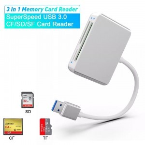 ROCKETEK USB 3.0 5Gbps memóriakártya olvasó CF / SD, microSD / TF (CR306-B)