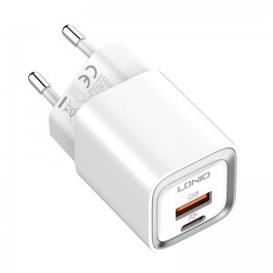 LDNIO A2318C USB + USB-C hálózati töltő adapter PD QC 3.0, 20W (fehér)