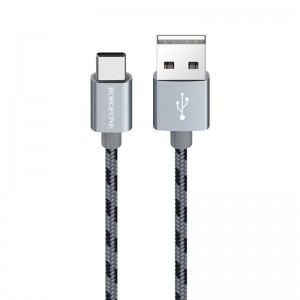 Borofone BX24 Ring Current USB - Type C kábel 3A 1m szürke