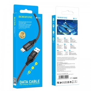 Borofone BX56 Delightful USB - Lightning kábel 2.4A 1m fekete