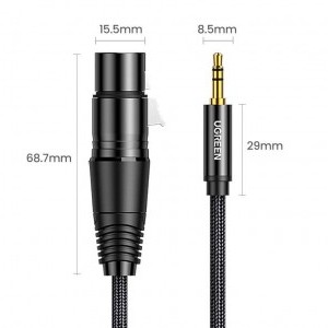 Ugreen AV182 XLR anya-3.5mm jack dugós kábel - 2 m (fekete)