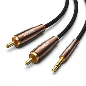 Ugreen AV170 kábel 2x RCA (Cinch) jack 3.5mm, 3m (fekete)-0