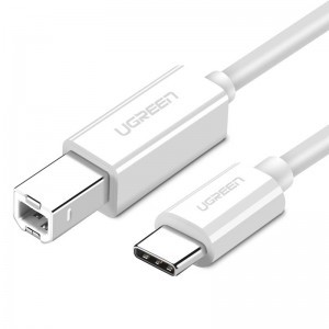 Ugreen USB-C/USB-B kábel nyomtatóhoz US241, nyomtató kábel 1,5m (fehér)