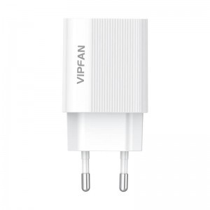 Vipfan E01 fali hálózati töltő adapter, 1x USB, 2,4A + micro USB kábel (fehér)