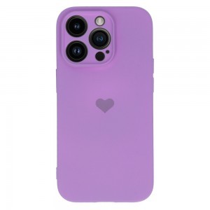 iPhone 14 Plus Vennus szilikon tok szív mintával lila