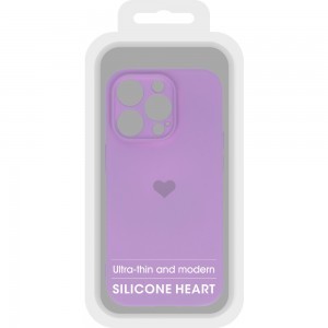 iPhone 14 Plus Vennus szilikon tok szív mintával lila