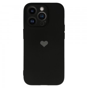 iPhone 14 Plus Vennus szilikon tok szív mintával fekete