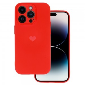 iPhone 14 Vennus szilikon tok szív mintával piros