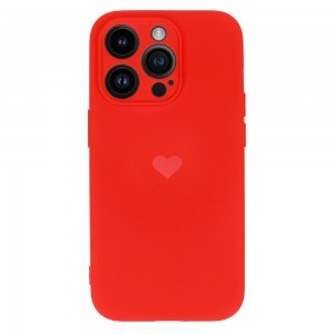 iPhone 14 Pro Max Vennus szilikon tok szív mintával piros