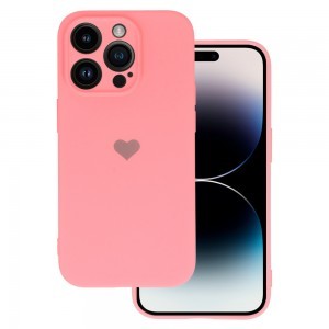 iPhone 14 Plus Vennus szilikon tok szív mintával rózsaszín