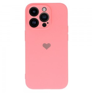 iPhone 14 Pro Vennus szilikon tok szív mintával rózsaszín
