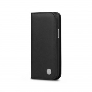 iPhone 12 Mini Moshi Overture tok levehető mágneses fliptok résszel Jet Black