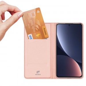 Xiaomi 13 Dux Ducis Skin Pro Öko Bőr fliptok rózsaszín