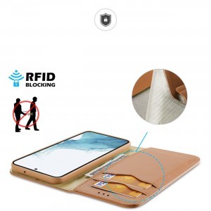 Samsung Galaxy S23 Dux Ducis Hivo fliptok RFID blokkoló barna