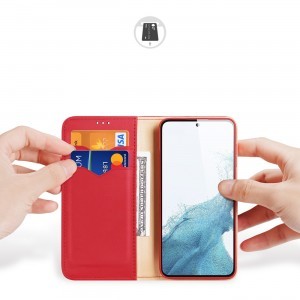 Samsung Galaxy S23 Dux Ducis Hivo fliptok RFID blokkoló piros