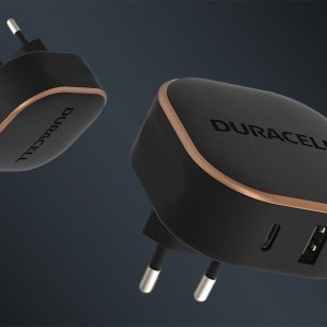 Duracell hálózati töltő adapter USB-A + USB-C 30W PD (fekete)