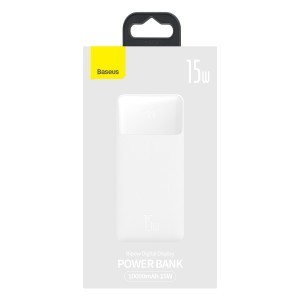 Baseus Bipow powerbank 10000mAh 2xUSB, Type C 15W + USB - micro USB kábel fehér (PPBD050002)-7