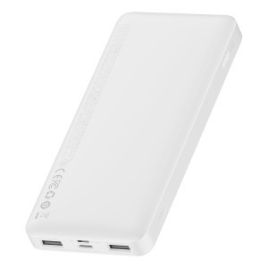 Baseus Bipow powerbank 10000mAh 2xUSB, Type C 15W + USB - micro USB kábel fehér (PPBD050002)-5