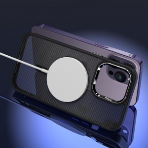 iPhone 14 Pro Magnetic Carbon telefontok fekete (Magsafe kompatibilis)