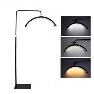HALF MOON álló LED-es fekete kozmetikai lámpa, sminklámpa, szempillás lámpa állítható színhőmérséklettel-9