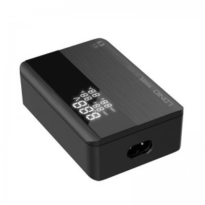 LDNIO A4808Q 65W hálózati töltő adapter 2x USB-A, 2x USB-C, QC4.0, PD3.0, LCD kijelzővel