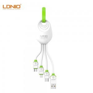 LDNIO LC95 3 az 1-ben 3.4A kompakt USB kábel (USB-A - USB-C + Lightning + micro USB)