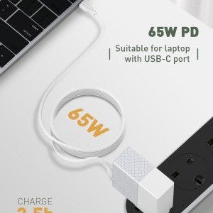 LDNIO LC121-C 65W USB Type-C - USB Type-C PD QC kábel 1m fehér-7