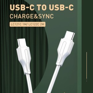 LDNIO LC121-C 65W USB Type-C - USB Type-C PD QC kábel 1m fehér-7
