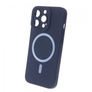 iPhone 14 Pro Max Szilikon MagSafe kompatibilis tok sötétkék