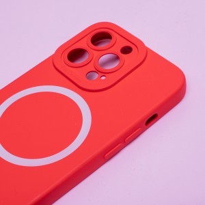 iPhone 14 Pro Szilikon MagSafe kompatibilis tok piros