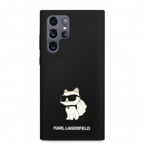 Samsung Galaxy S23 Ultra Karl Lagerfeld Liquid Silicone Choupette NFT tok fekete (KLHCS23LSNCHBCK)