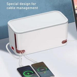 LDNIO SE5334/SC5309 hálózati elosztó 5 AC aljzattal, 3x USB, 2m fehér kábelrendező dobozzal-1