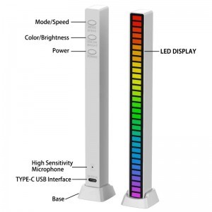 Hangvezérlésű RGB LED lámpa fehér (iOS, Android) (D08-RGB)-6