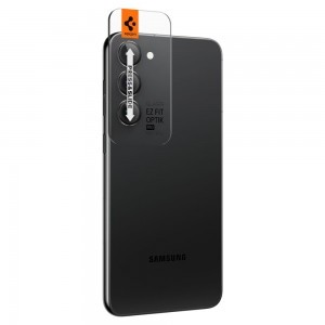 Samsung Galaxy S23/S23 Plus Spigen Optik.TR 2x kameralencsevédő 9H üveg fekete keretes (AGL05962)