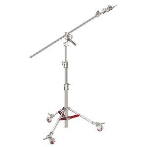 Boom stand rozsdamentes acél állvány fékezhető kerekekkel, homokzsákkal, 2.16m + 2.18m  (LTL440)-9